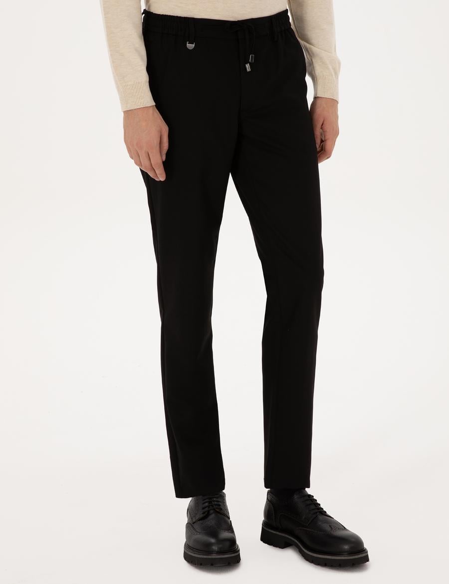 Siyah Ex. Slim Fit Kumaş Pantolon