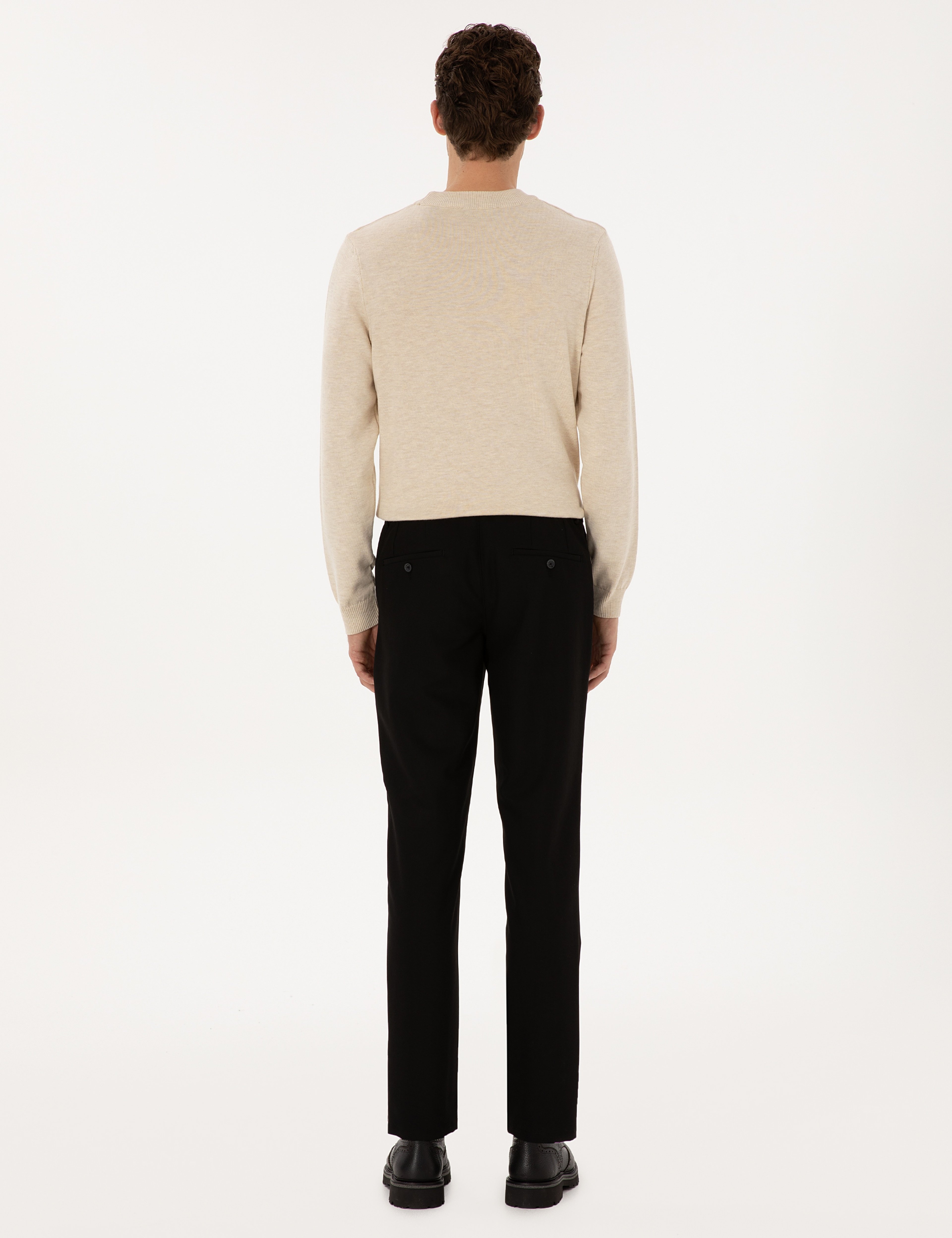 Siyah Ex. Slim Fit Kumaş Pantolon - Image 4