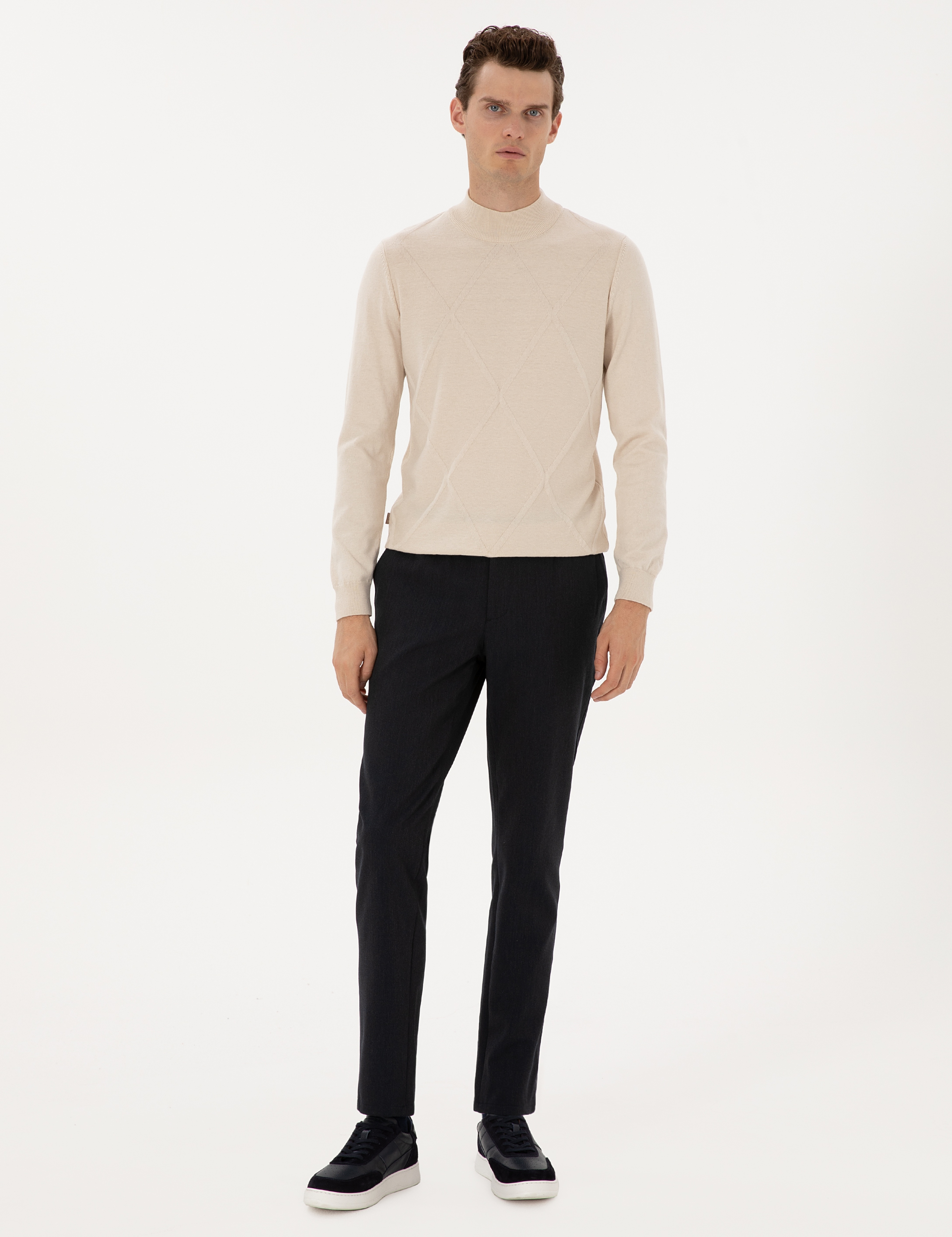 Lacivert Ex. Slim Fit Kumaş Pantolon - Image 3