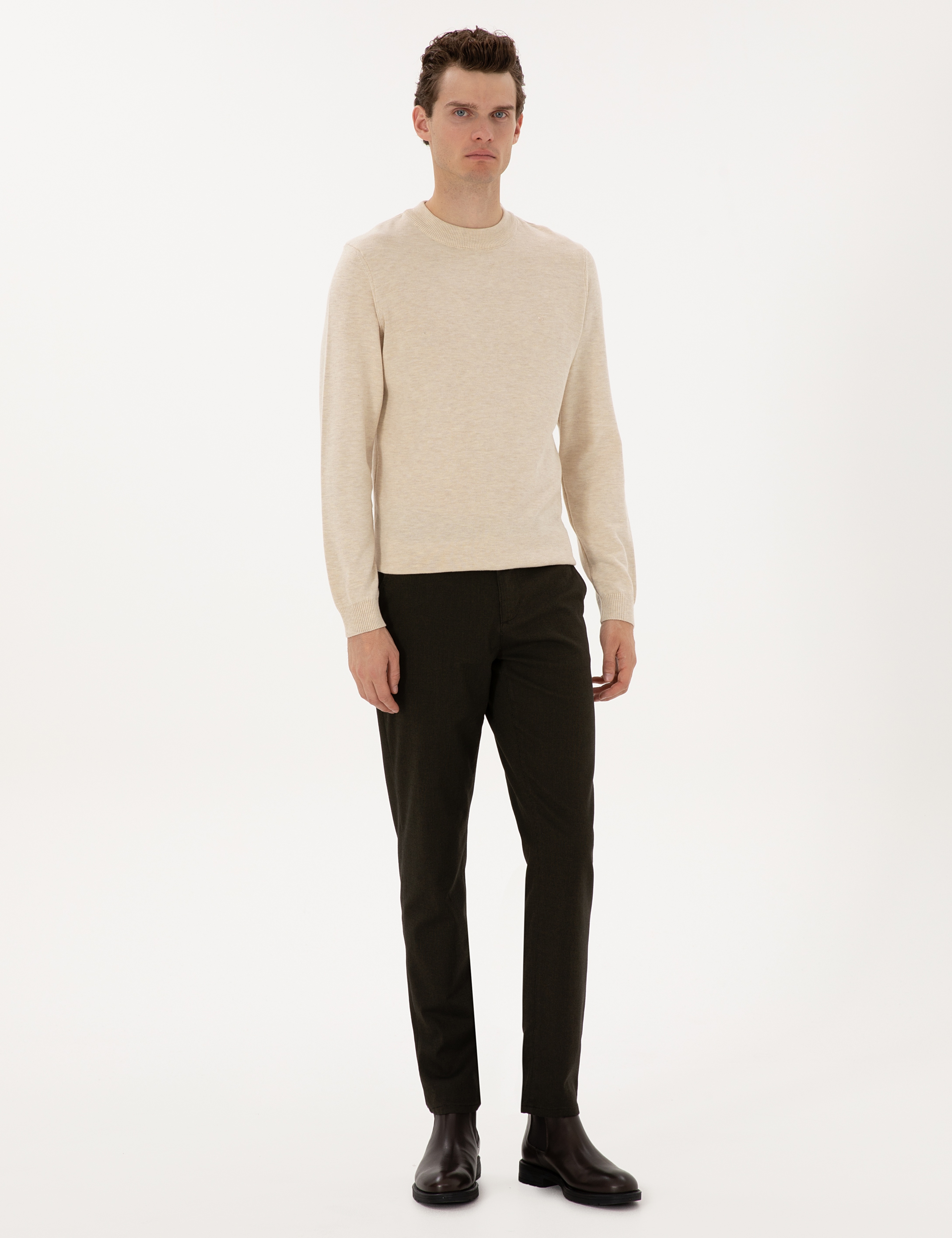 Koyu Haki Regular Fit Kanvas Pantolon - Image 1