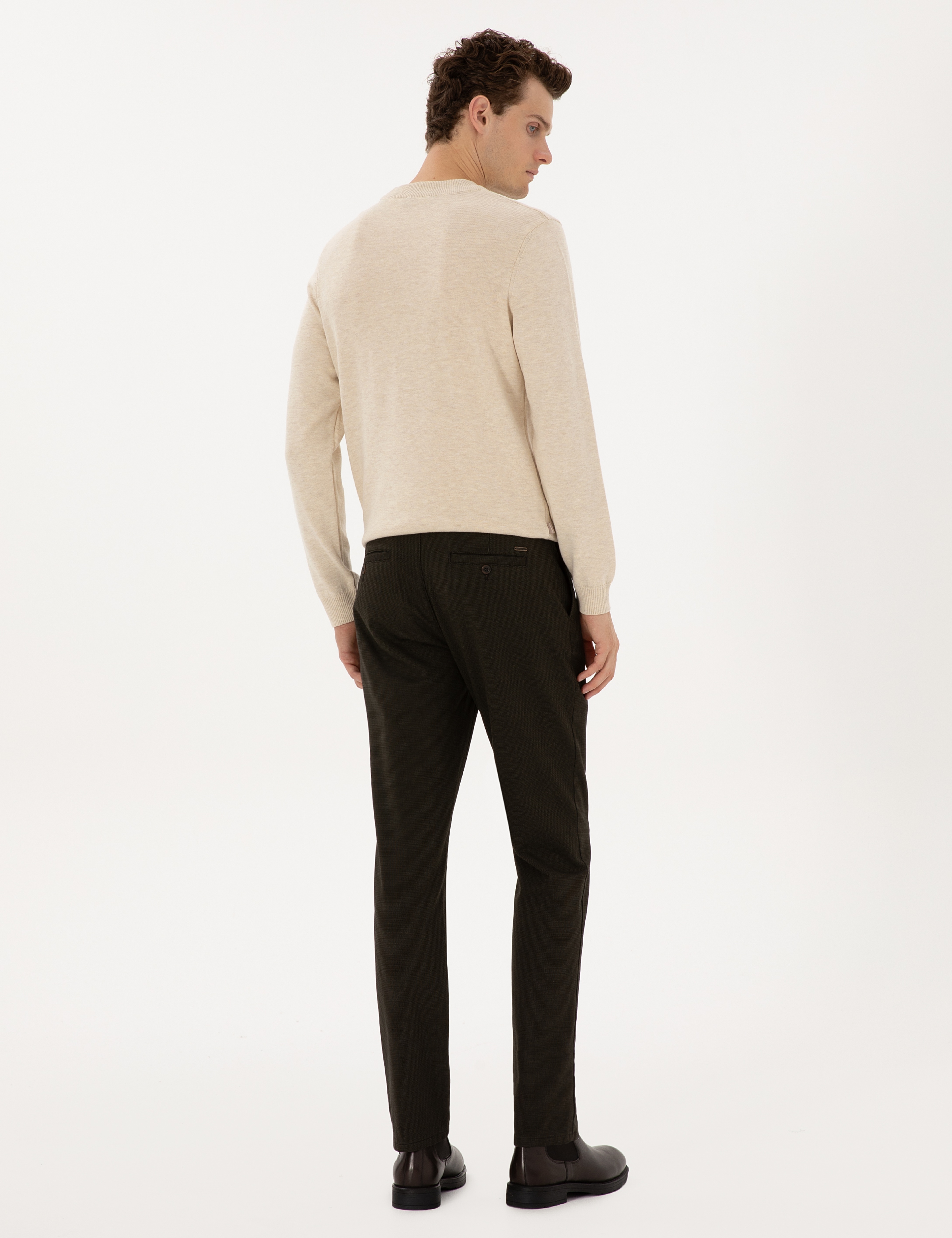 Koyu Haki Regular Fit Kanvas Pantolon - Image 4