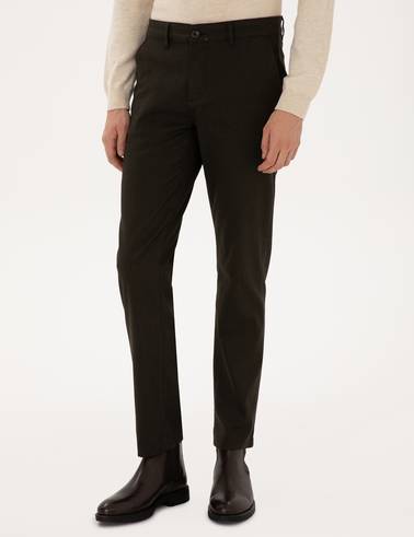 Koyu Haki Regular Fit Kanvas Pantolon