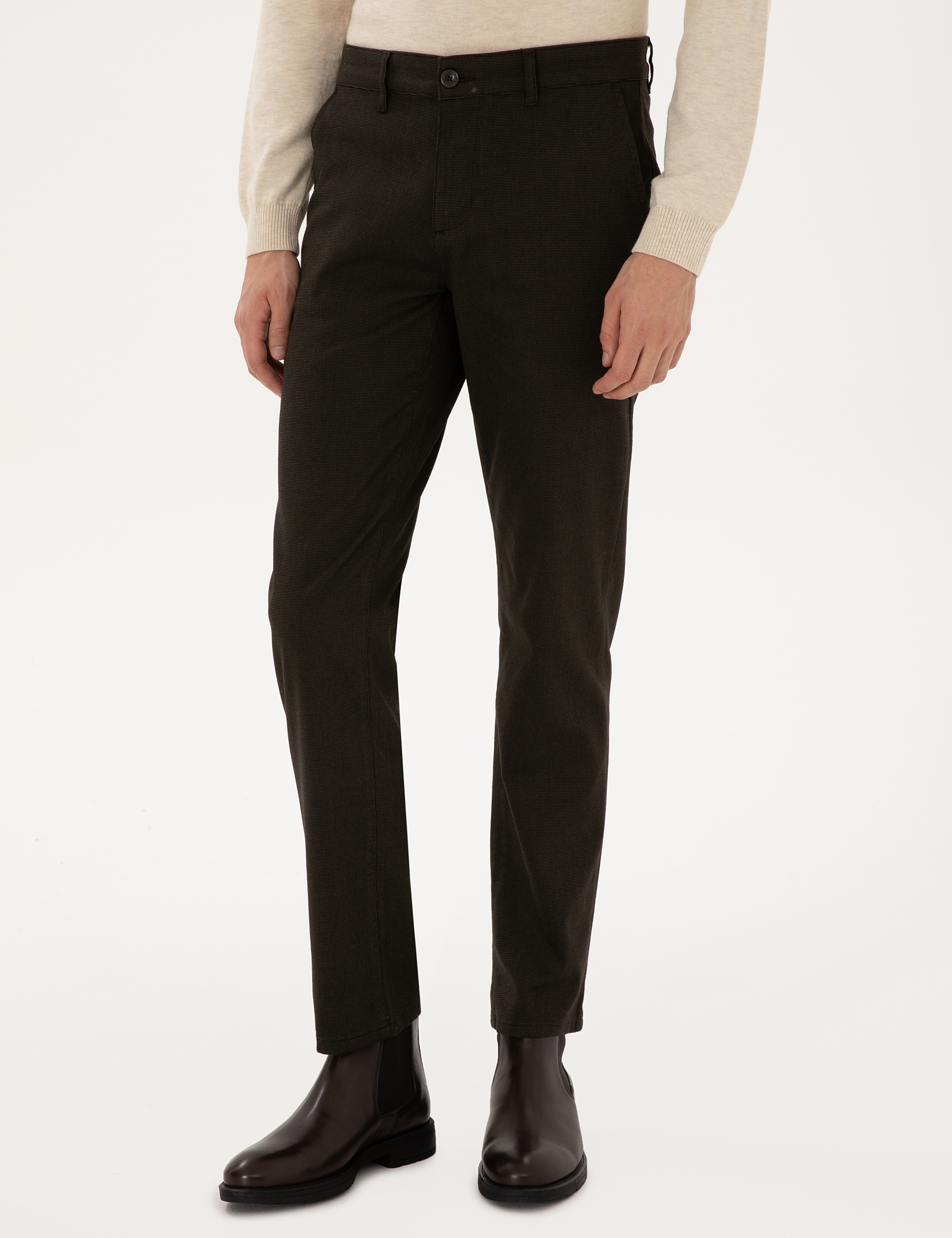 Koyu Haki Regular Fit Kanvas Pantolon - Image 2