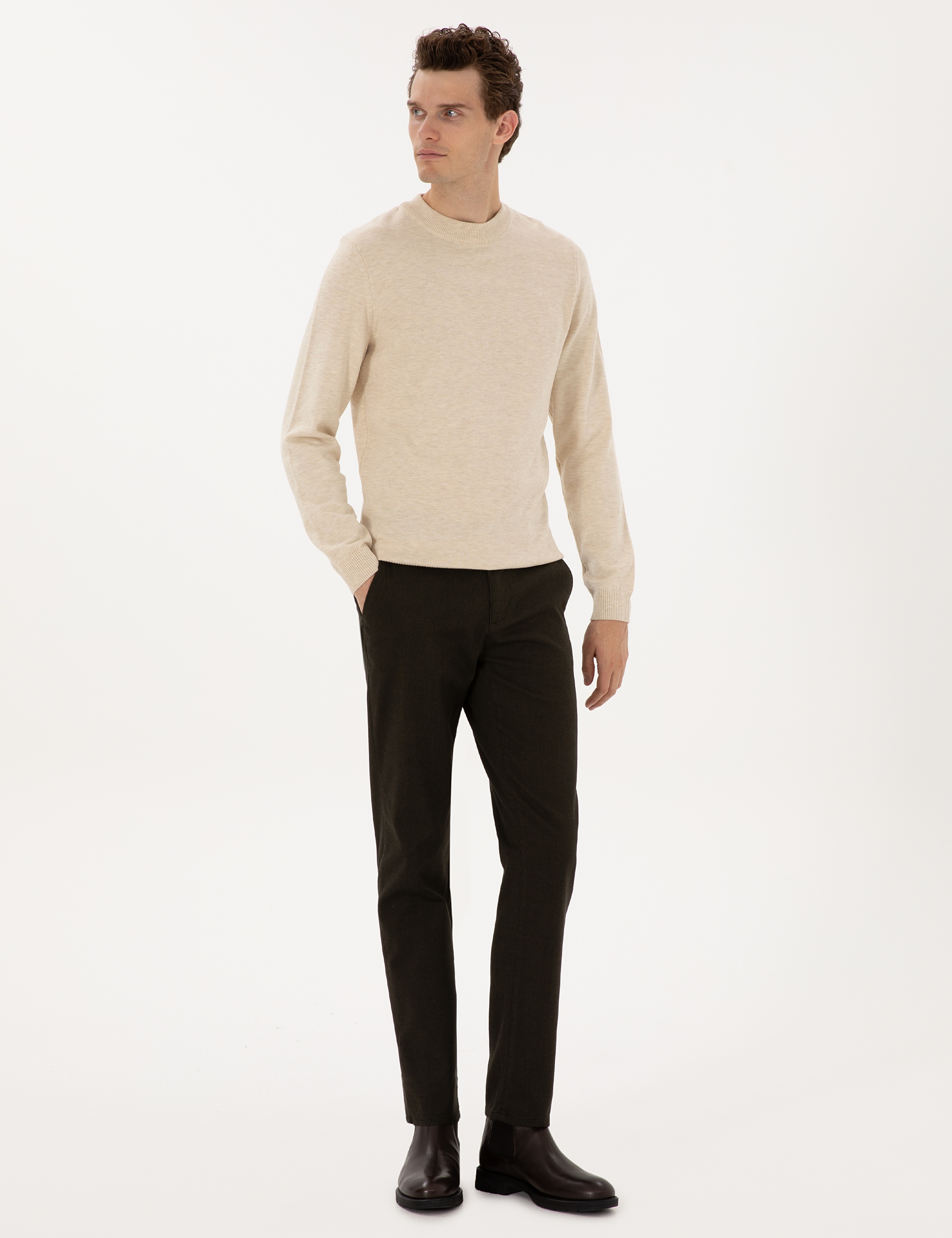 Koyu Haki Regular Fit Kanvas Pantolon - Image 3