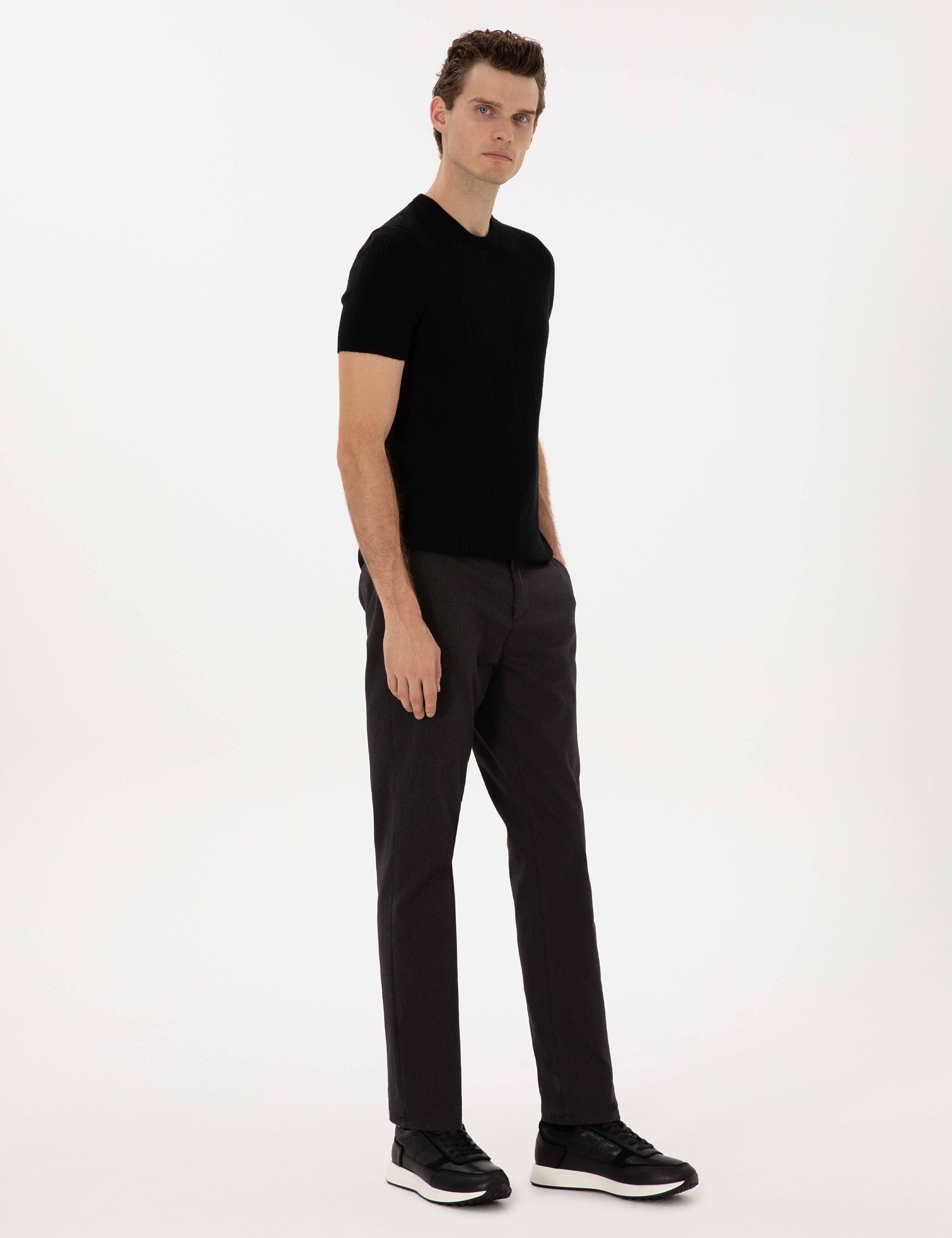 Antrasit Regular Fit Kanvas Pantolon