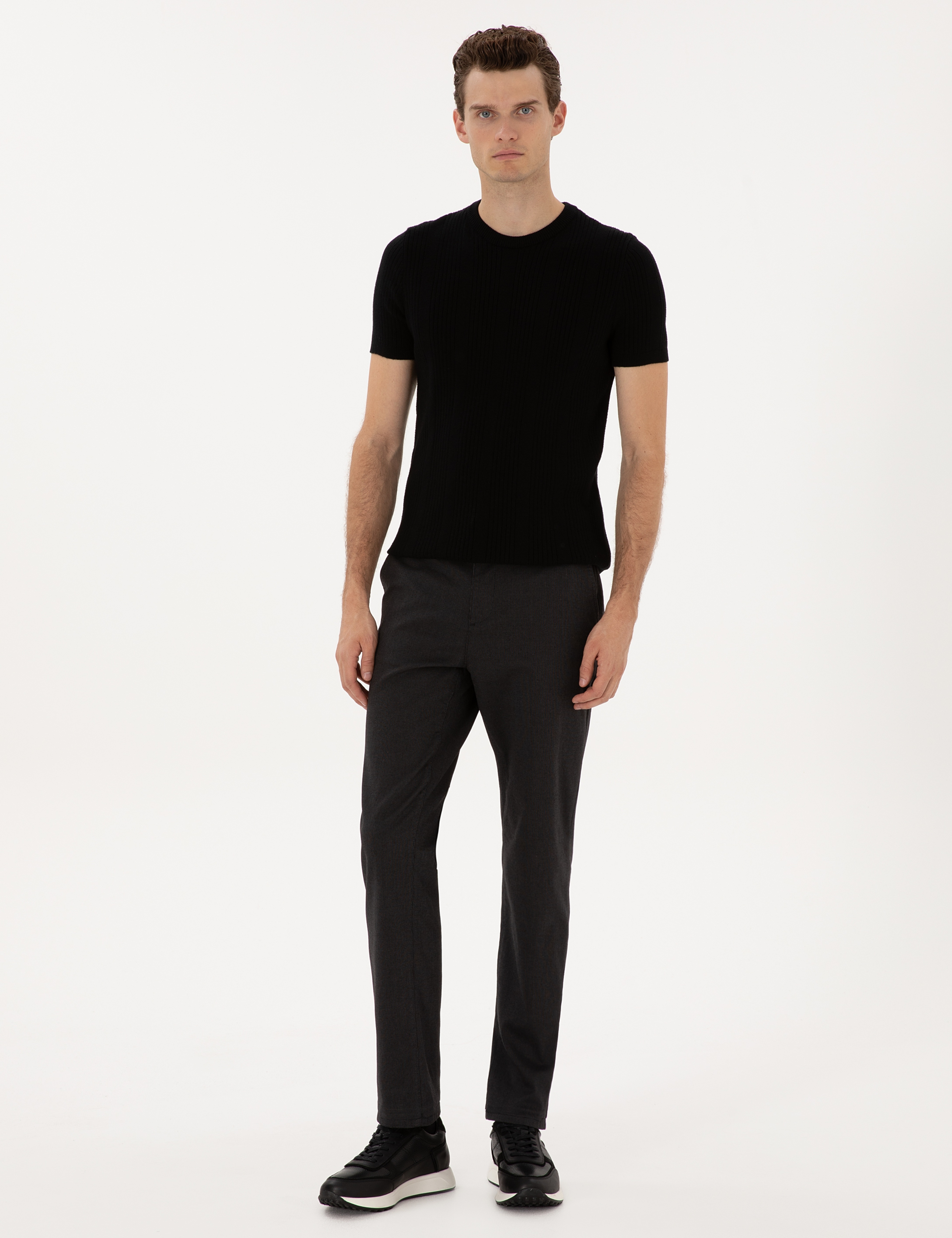 Antrasit Regular Fit Kanvas Pantolon