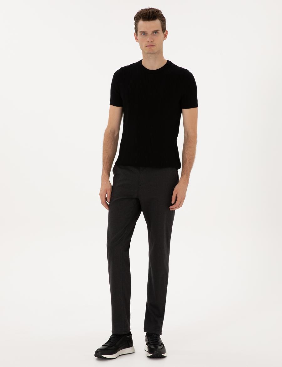 Antrasit Regular Fit Kanvas Pantolon