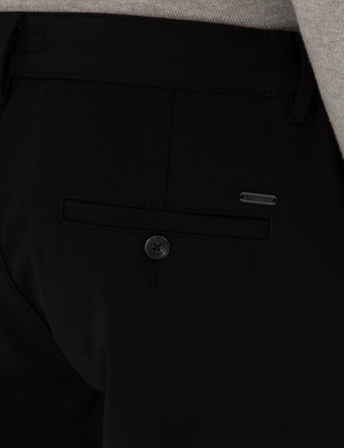 Siyah Slim Fit Kordonlu Kanvas Pantolon - 50309931118