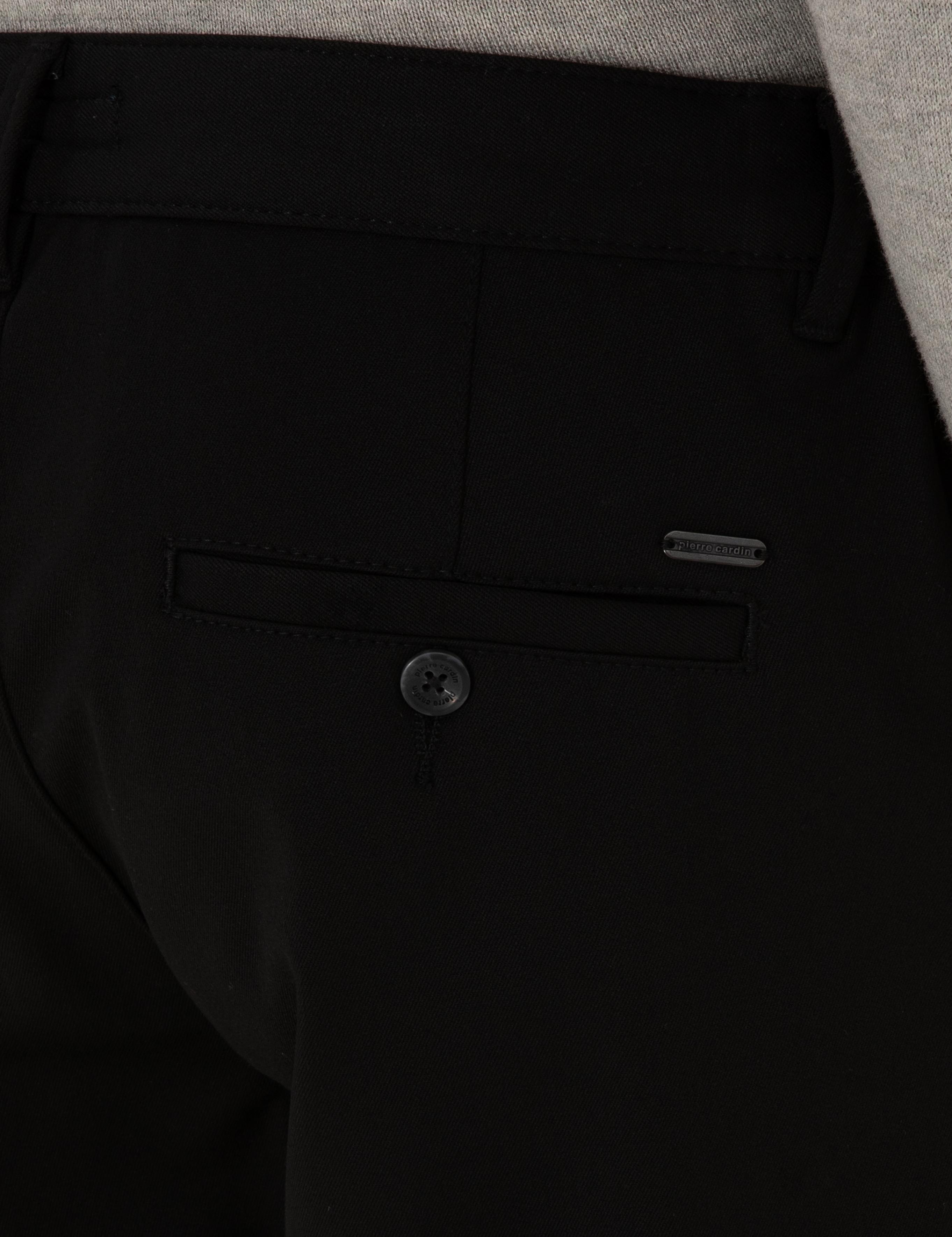 Siyah Slim Fit Kordonlu Kanvas Pantolon