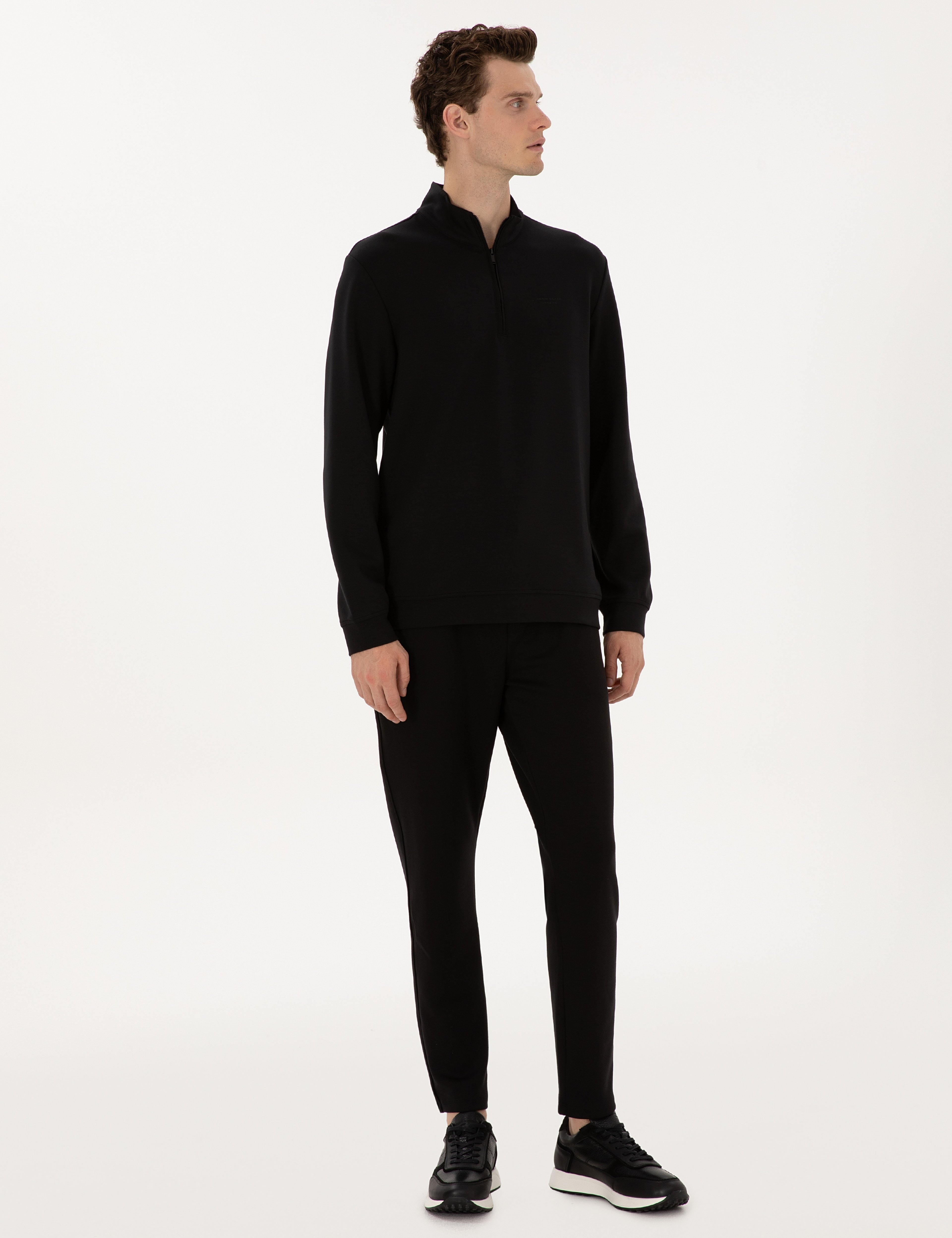 Siyah Regular Fit Sweatshirt - Image 4
