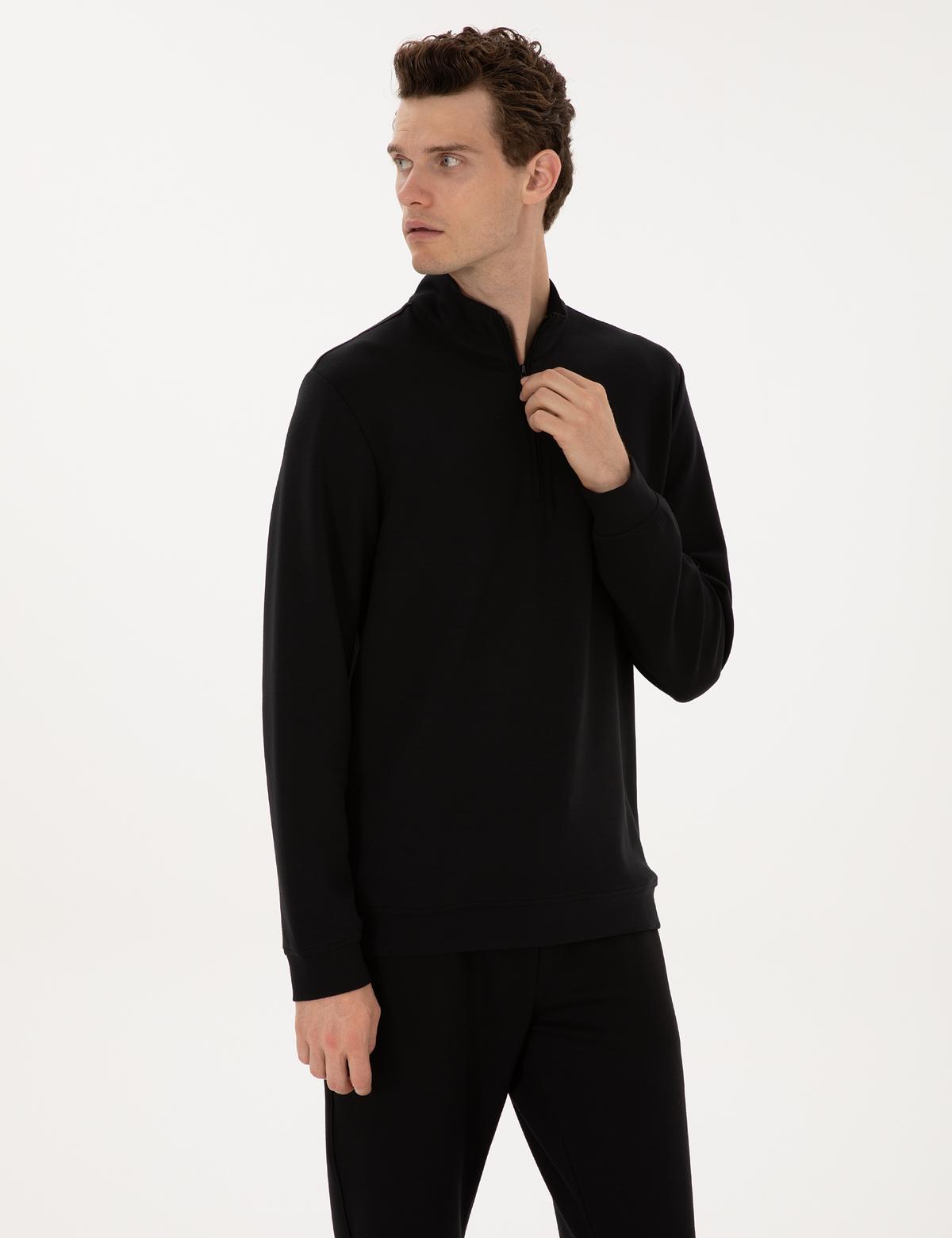 Siyah Regular Fit Sweatshirt