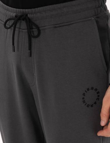 Antrasit Slim Fit 3 İplik Düz Paça Eşofman Altı