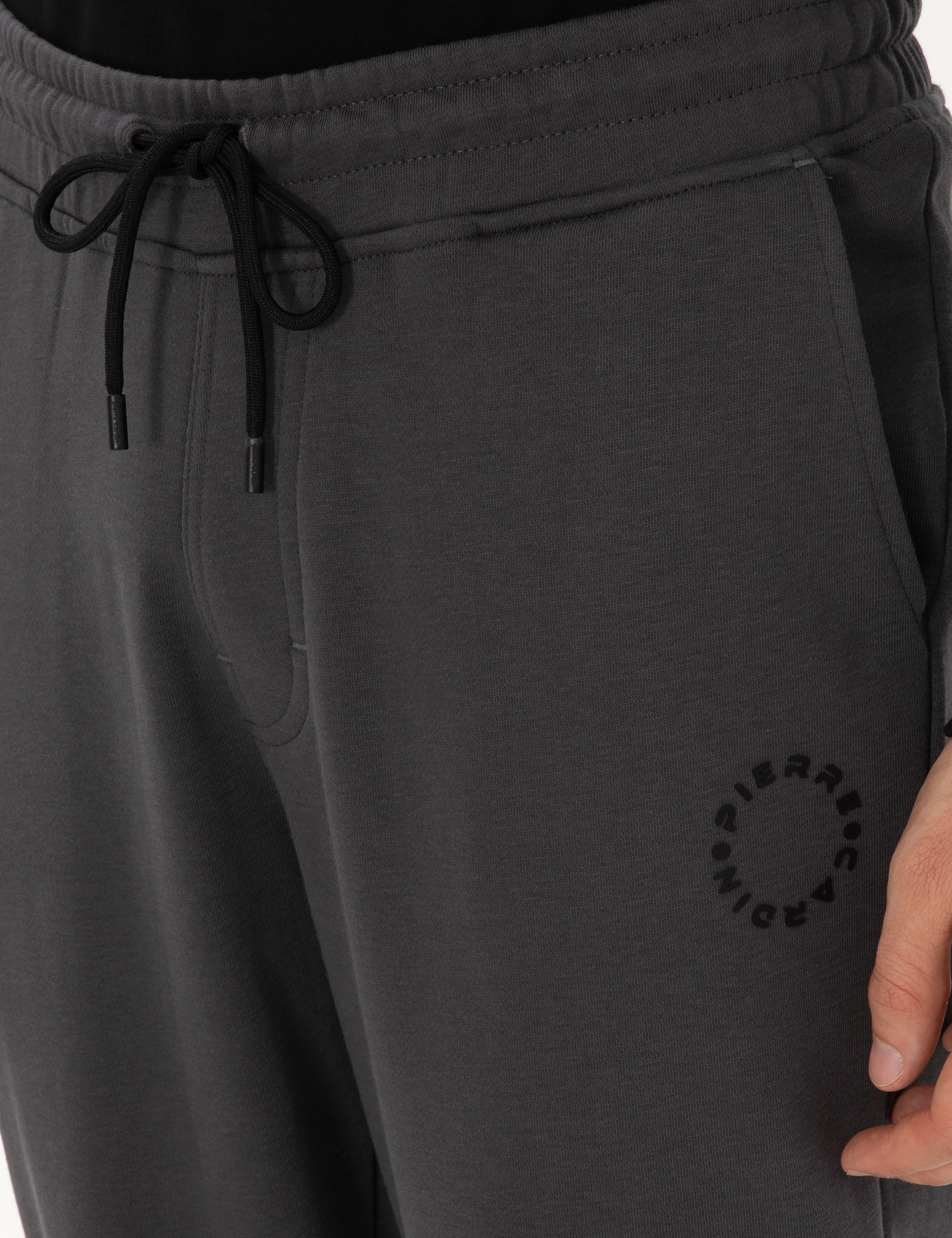 Antrasit Slim Fit 3 İplik Düz Paça Eşofman Altı