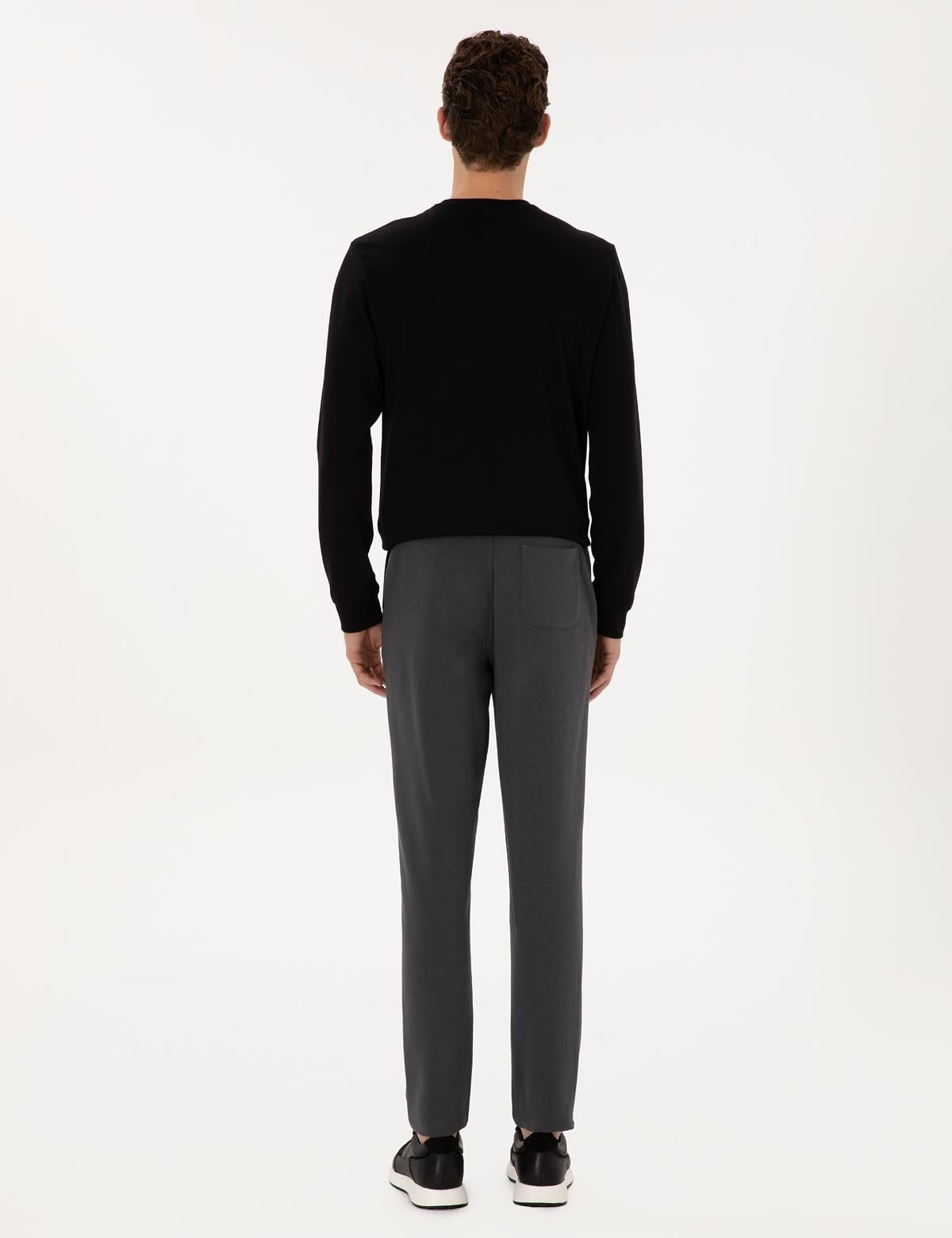 Antrasit Slim Fit 3 İplik Düz Paça Eşofman Altı - 50317670034