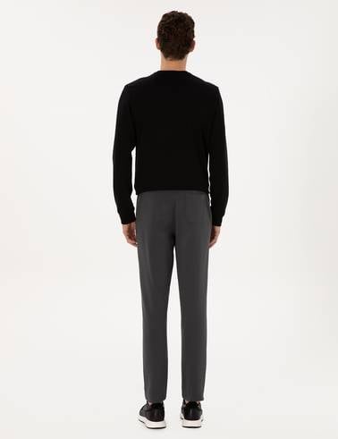 Antrasit Slim Fit 3 İplik Düz Paça Eşofman Altı