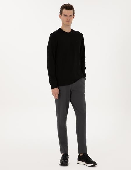 Antrasit Slim Fit 3 İplik Düz Paça Eşofman Altı - 50317670034