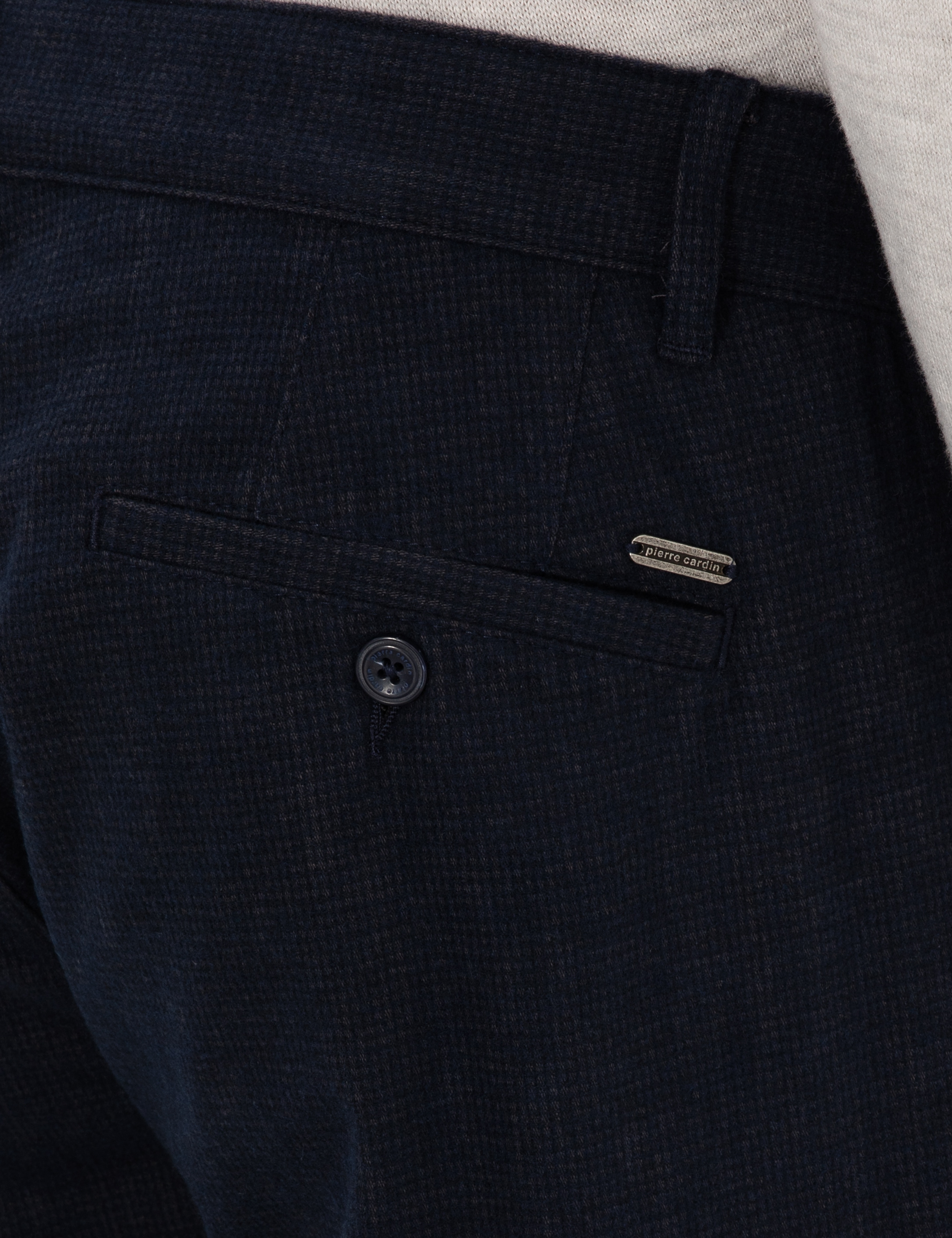 Lacivert Slim Fit Beli Lastikli Kanvas Pantolon