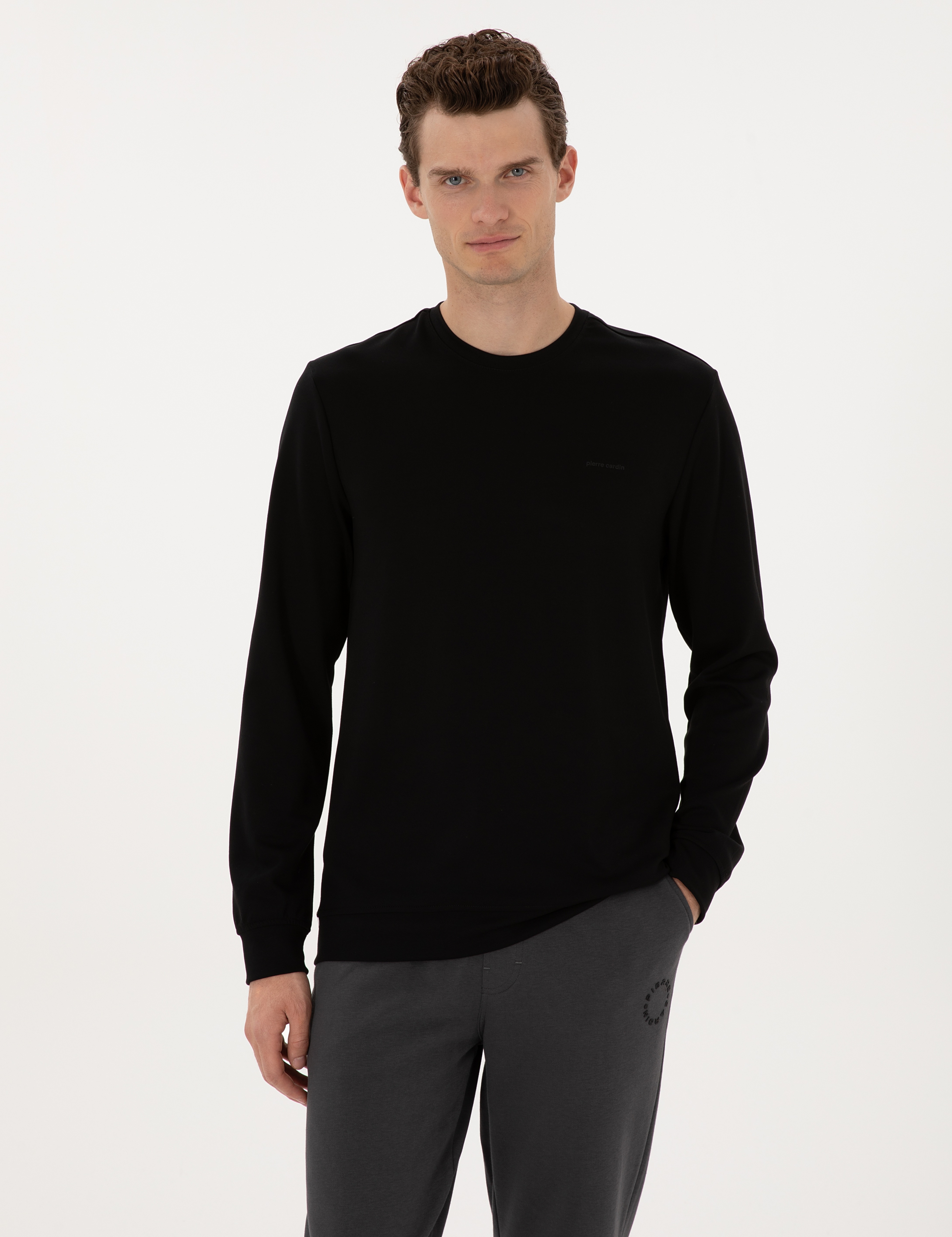 Siyah Regular Fit Sweatshirt - Image 3