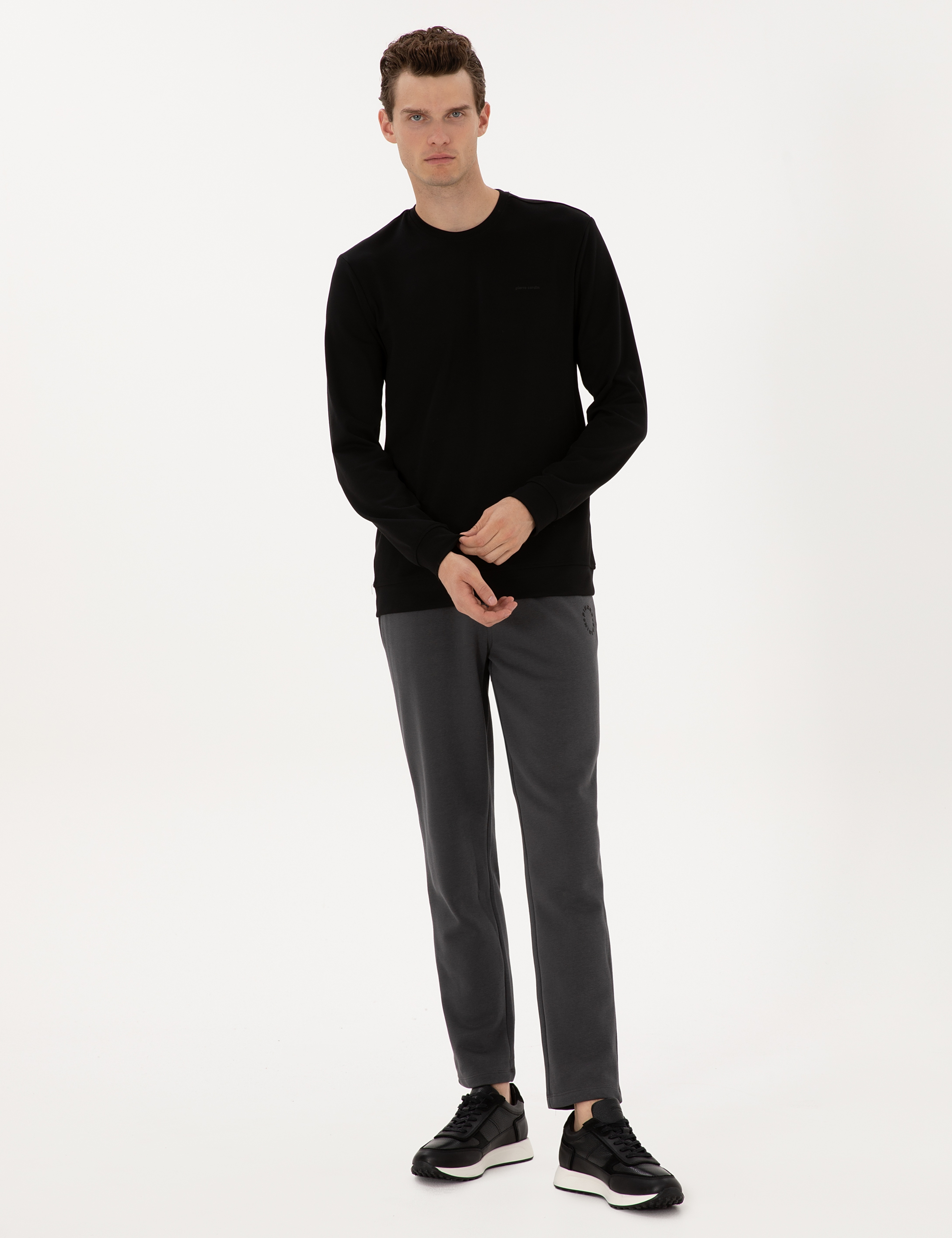 Siyah Regular Fit Sweatshirt - Image 4
