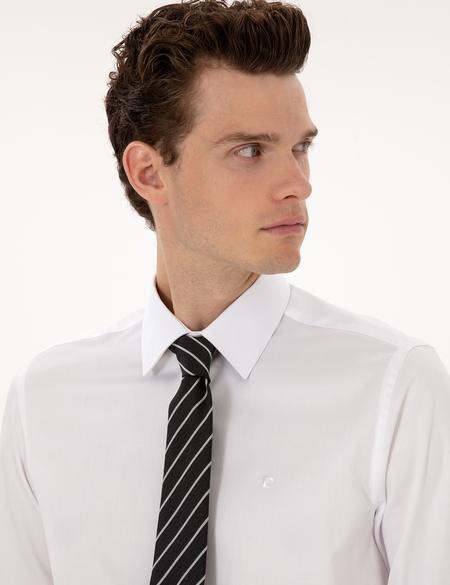 Beyaz Slim Fit Uzun Kollu Basic Gömlek - 50315407017