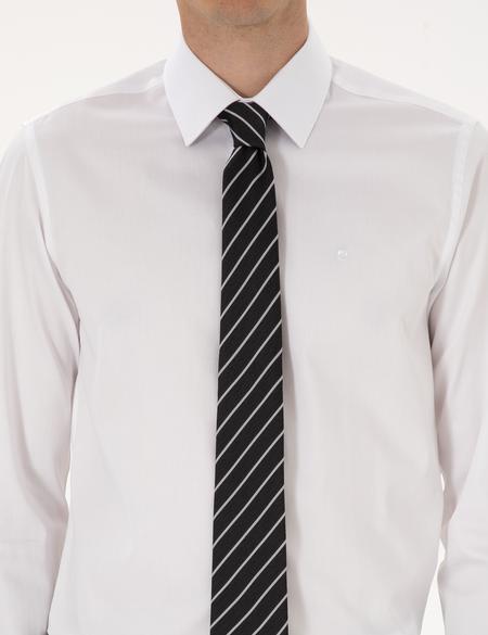 Beyaz Slim Fit Uzun Kollu Basic Gömlek - 50315407017