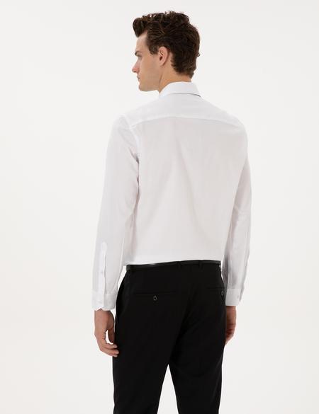 Beyaz Slim Fit Uzun Kollu Basic Gömlek - 50315407017