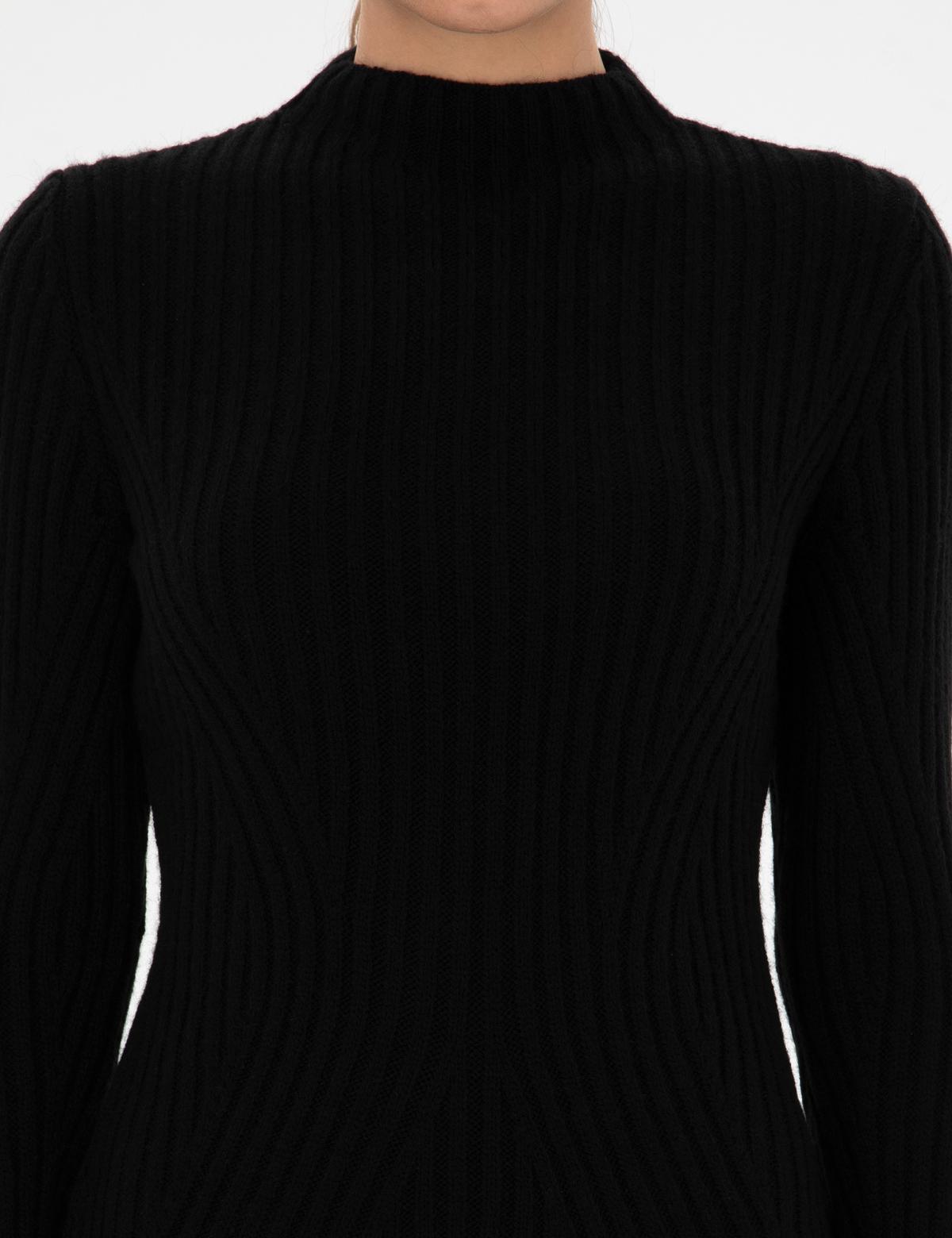 Siyah Slim Fit Triko Elbise - 50316339005