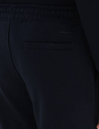 Lacivert Slim Fit Nervürlü Düz Paça Eşofman Altı