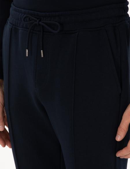 Lacivert Slim Fit Nervürlü Düz Paça Eşofman Altı - 50317659014