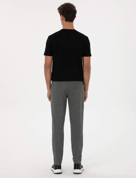 Antrasit Melanj Slim Fit 3 İplik Düz Paça Eşofman Altı - 50317670025