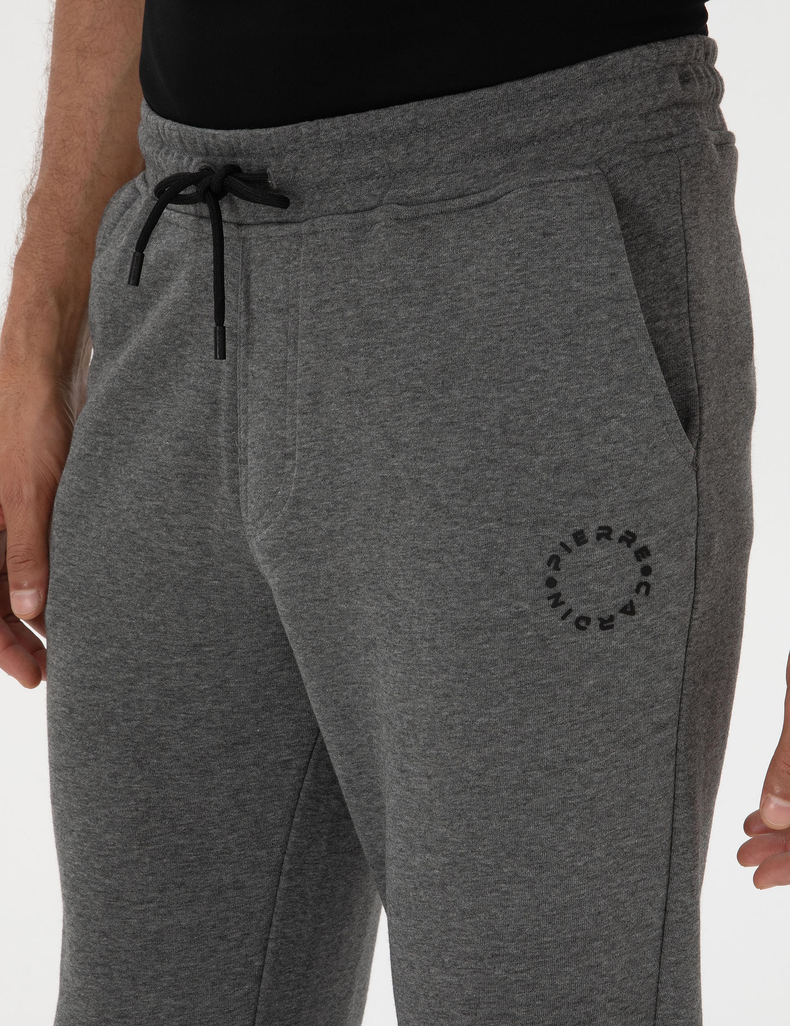 Antrasit Melanj Slim Fit 3 İplik Düz Paça Eşofman Altı