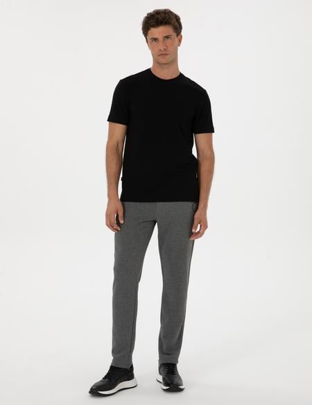 Antrasit Melanj Slim Fit 3 İplik Düz Paça Eşofman Altı - 50317670025