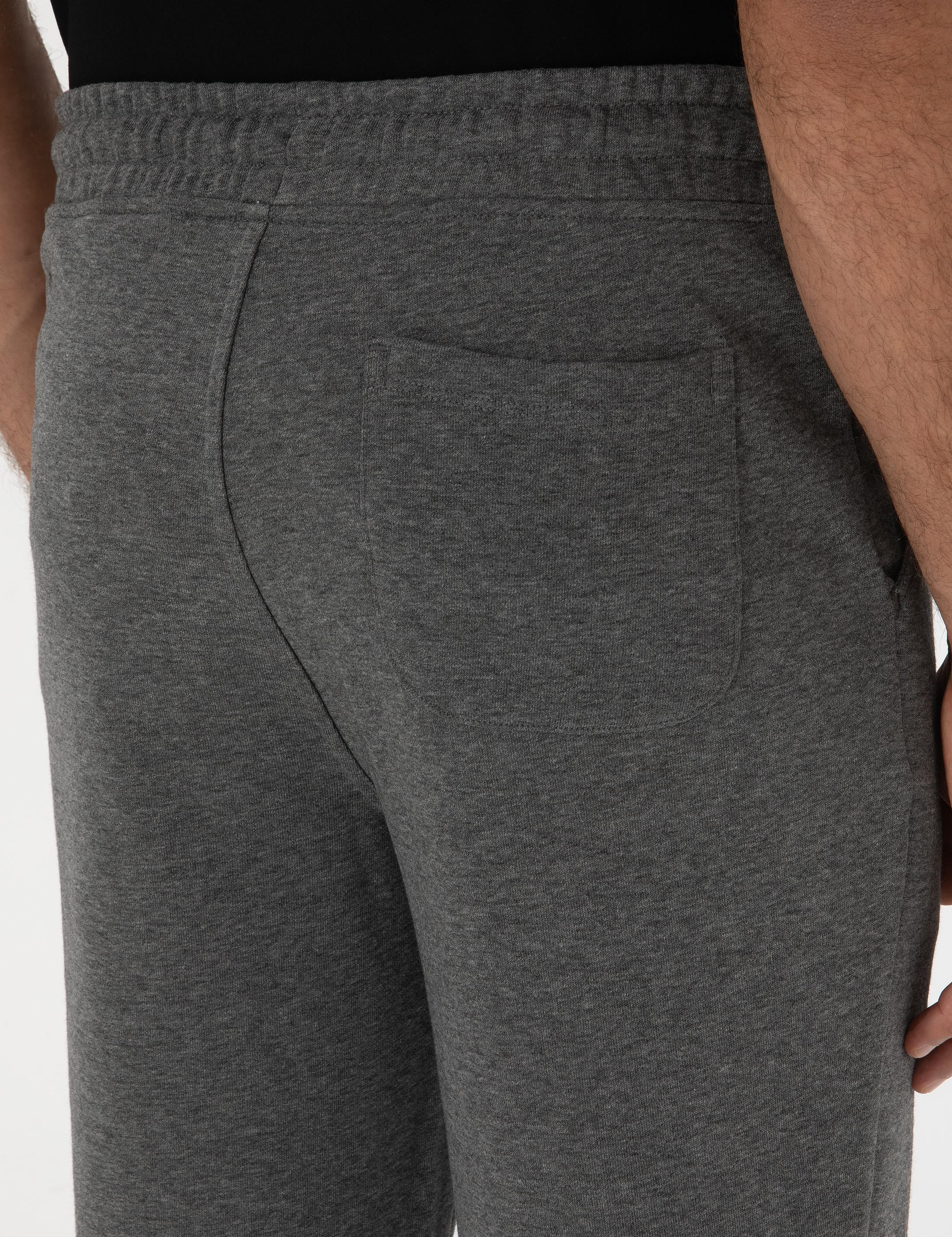 Antrasit Melanj Slim Fit 3 İplik Düz Paça Eşofman Altı