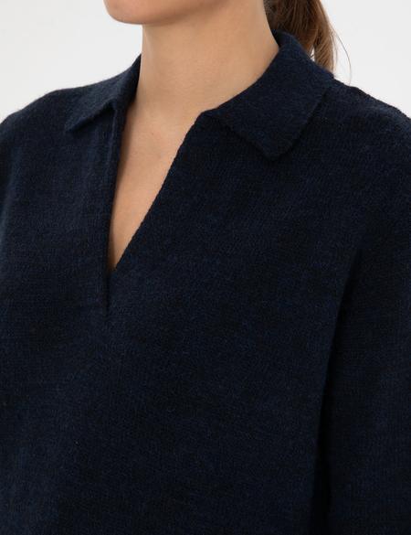 Lacivert Comfort Fit Polo Yaka Kazak - 50317226013