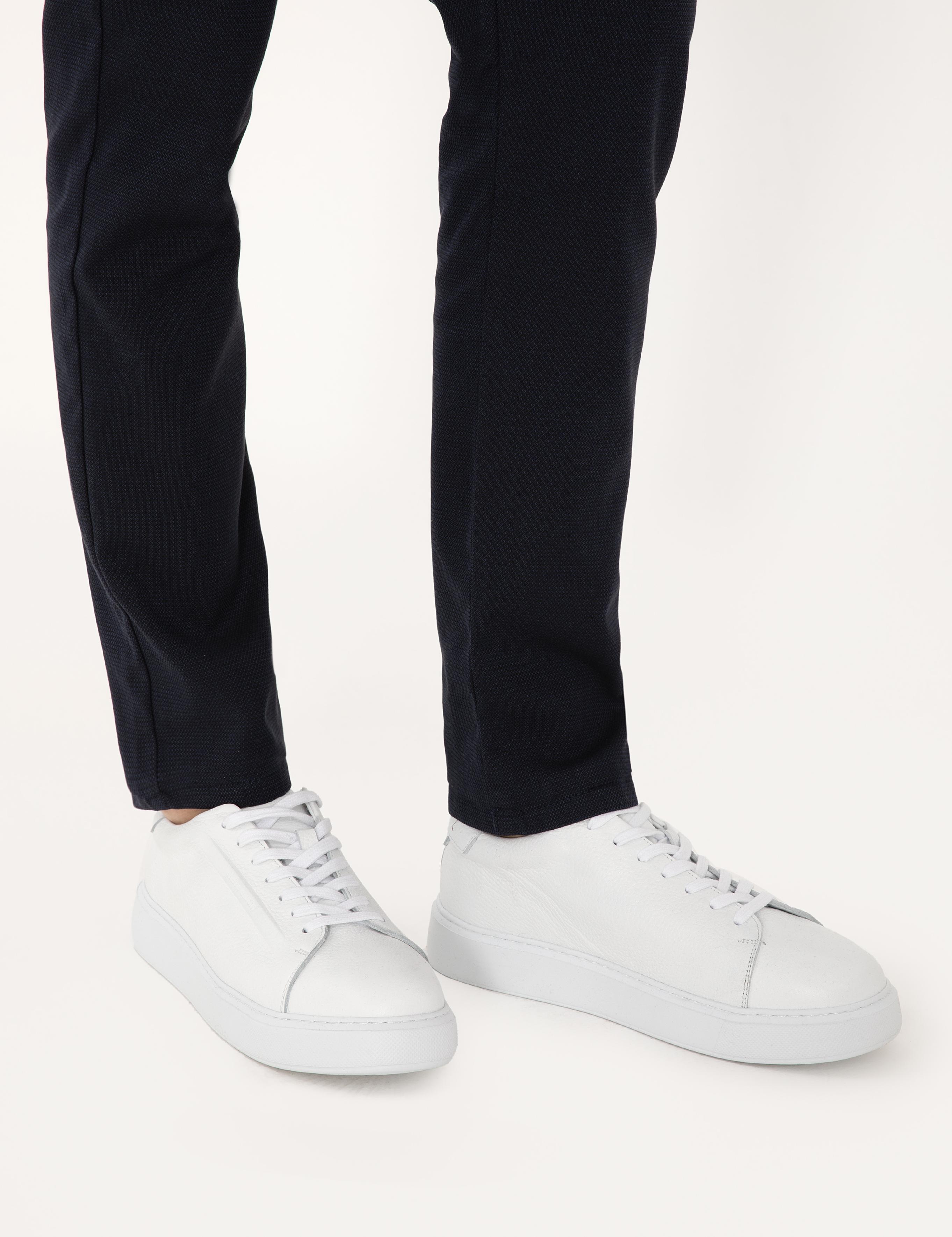 Beyaz %100 Deri Casual Ayakkabı