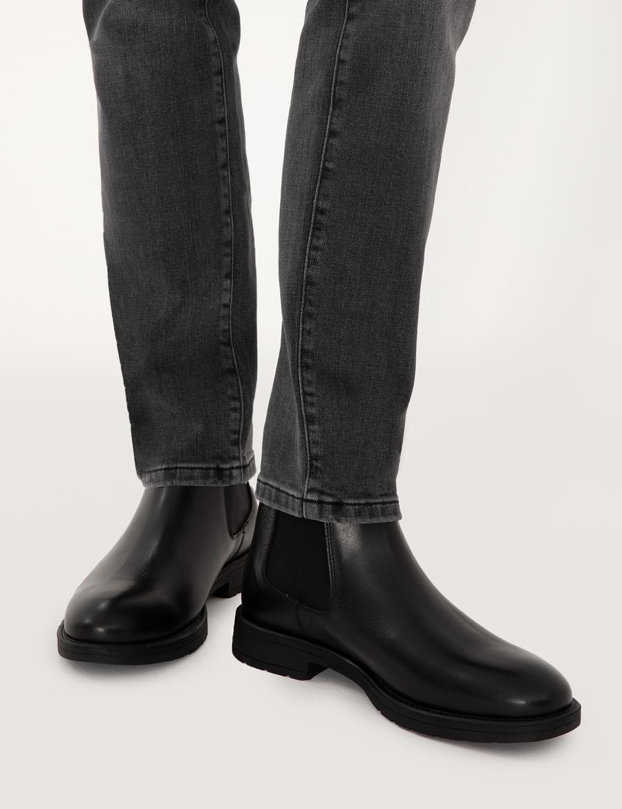 Siyah %100 Deri Kauçuk Taban Chelsea Bot