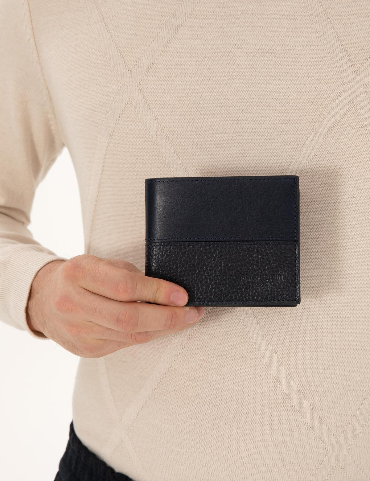 Erkek Lacivert %100 Deri Cüzdan