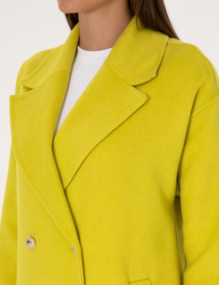 Fıstık Yeşili Kaşe Kaban - 50308929059