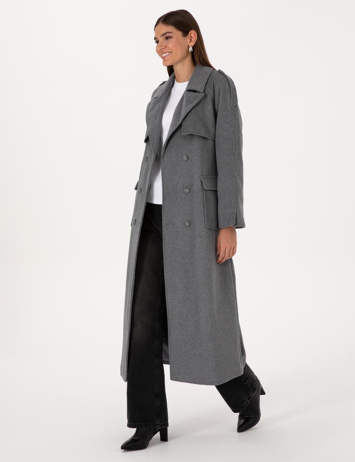 Antrasit Melanj Kaşe Kaban - 50308956012