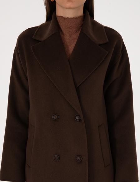 Kahverengi Kaşe Kaban - 50308929090