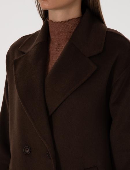 Kahverengi Kaşe Kaban - 50308929090