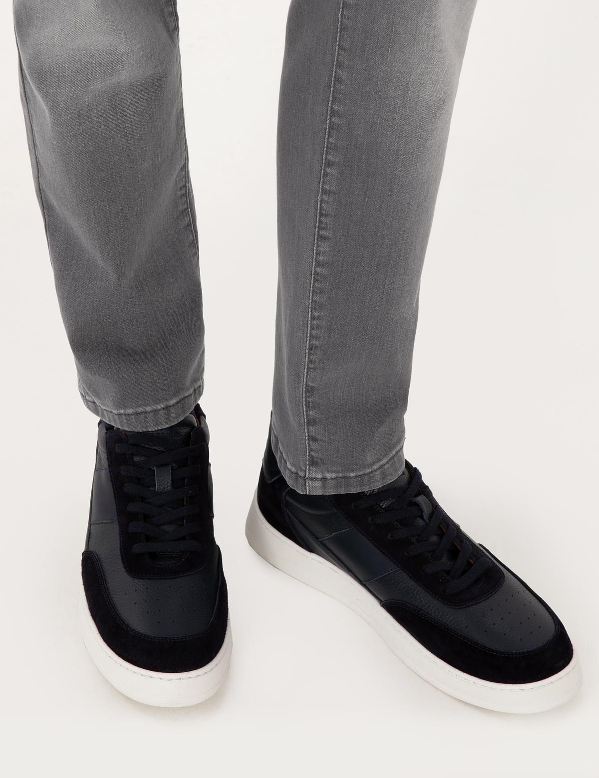 Lacivert %100 Deri Casual Ayakkabı - 50315618012