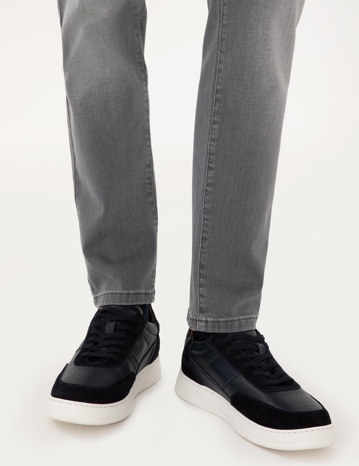 Lacivert %100 Deri Casual Ayakkabı - 50315618012