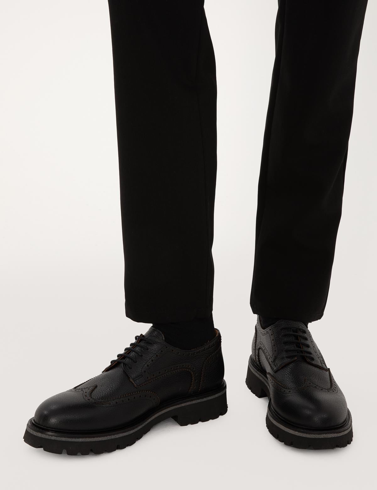 Siyah %100 Deri Casual Ayakkabı - 50315680006