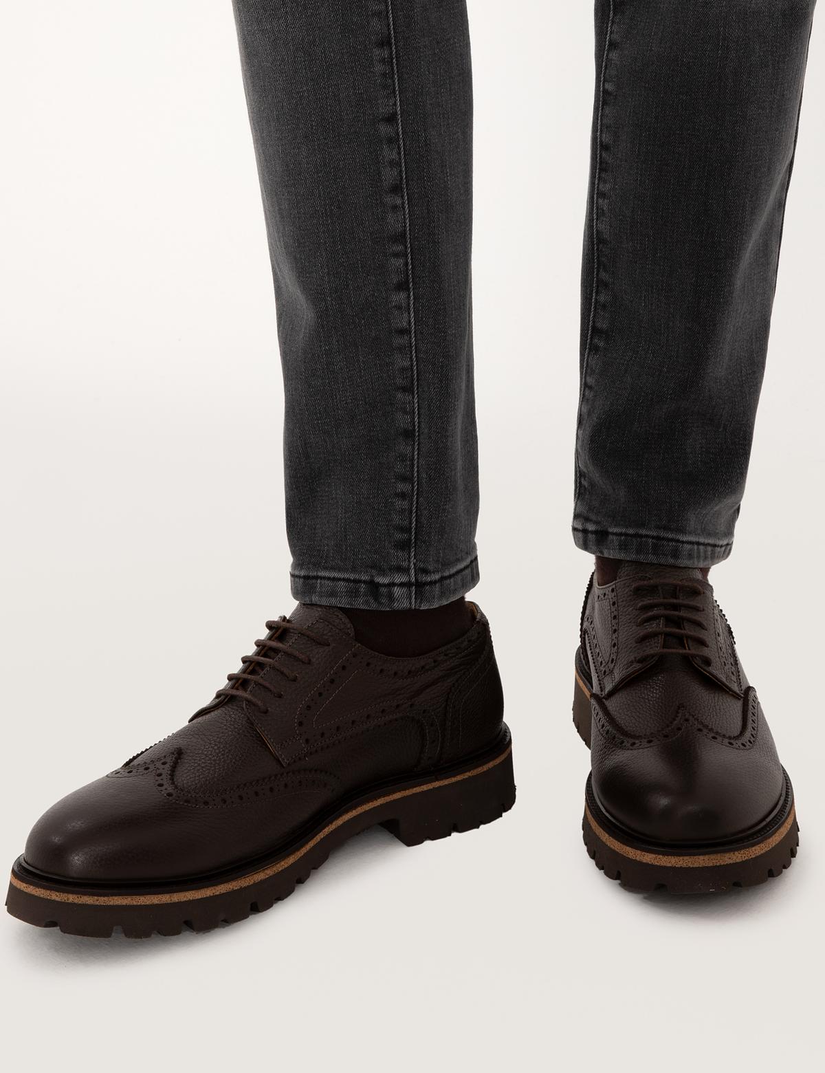 Kahverengi %100 Deri Casual Ayakkabı - 50315680014