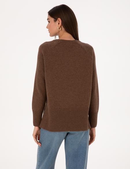 Kahverengi Comfort Fit Yün Karışımlı Kazak - 50316659012