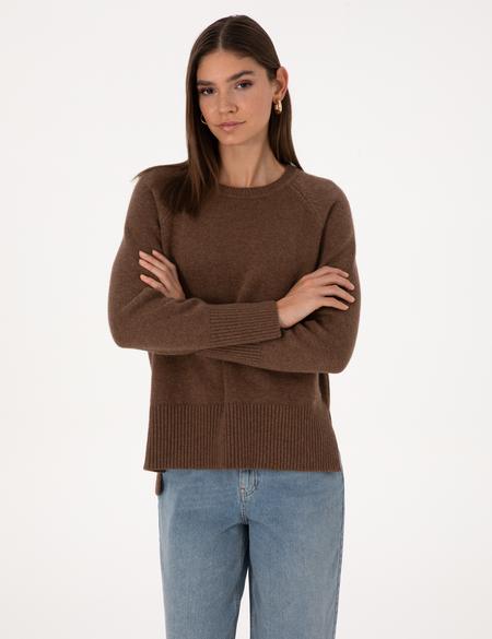 Kahverengi Comfort Fit Yün Karışımlı Kazak - 50316659012