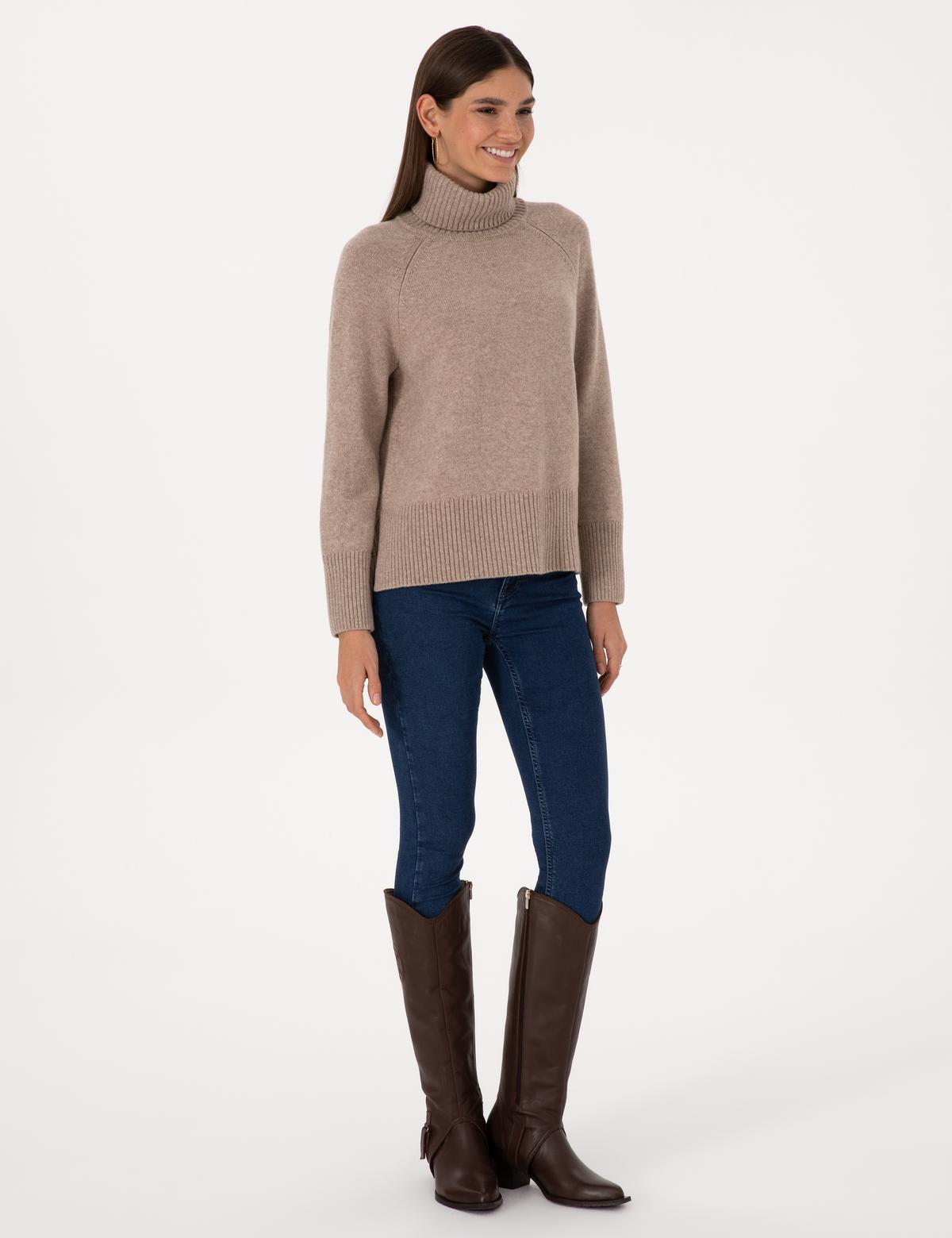 Vizon Comfort Fit Yün Karışımlı Balıkçı Yaka Kazak - 50316667006