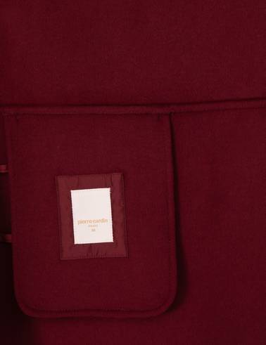 Bordo Comfort Fit Yün Karışımlı Kaşe Kaban
