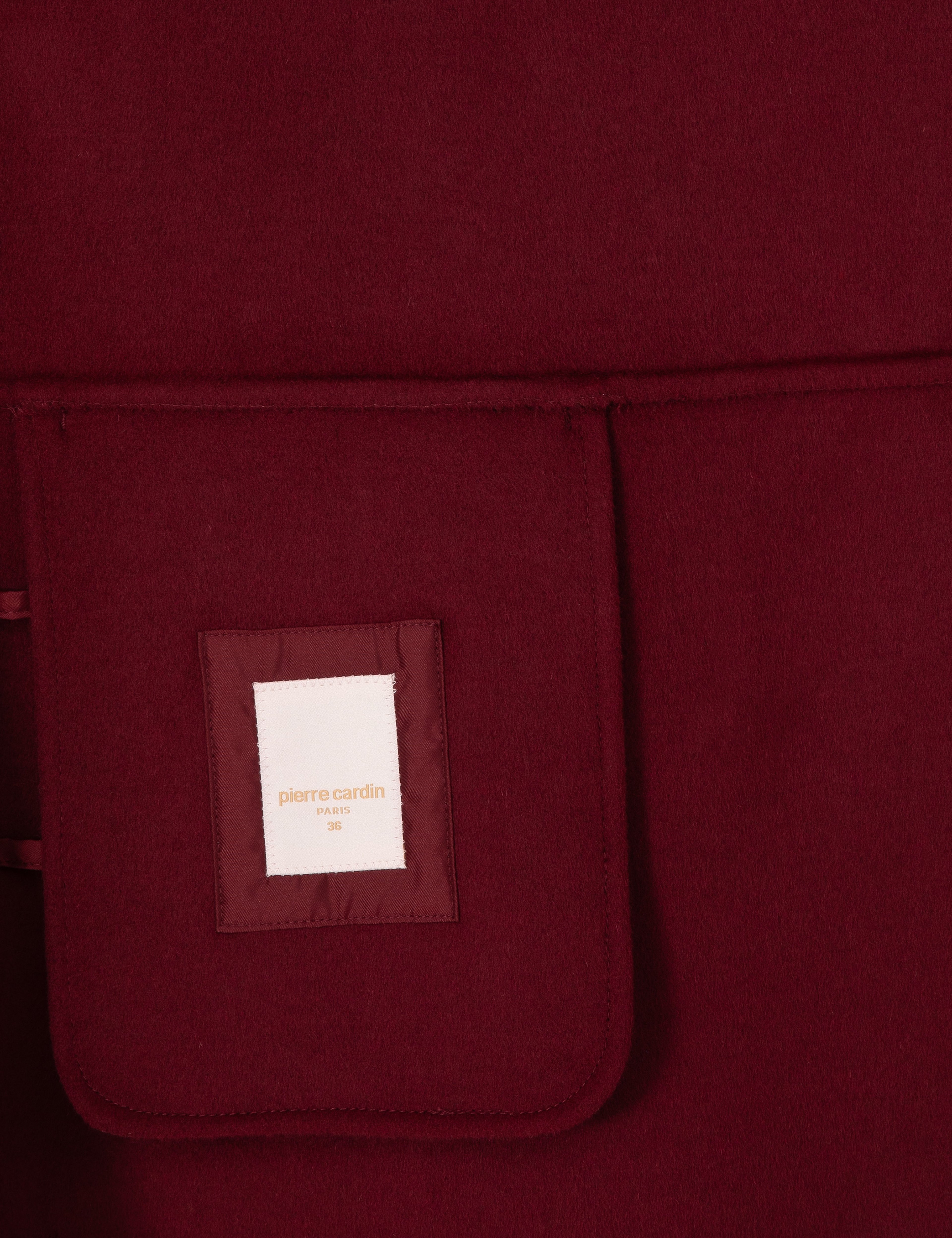 Bordo Comfort Fit Yün Karışımlı Kaşe Kaban